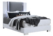 Ylime Smooth White Bed With Led Fully Slatted - All Brands Furniture (NJ)