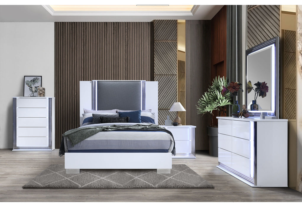 Ylime Smooth White Queen Bed Group - All Brands Furniture (NJ)