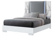 Ylime White Marble Queen Bed With Led - All Brands Furniture (NJ)