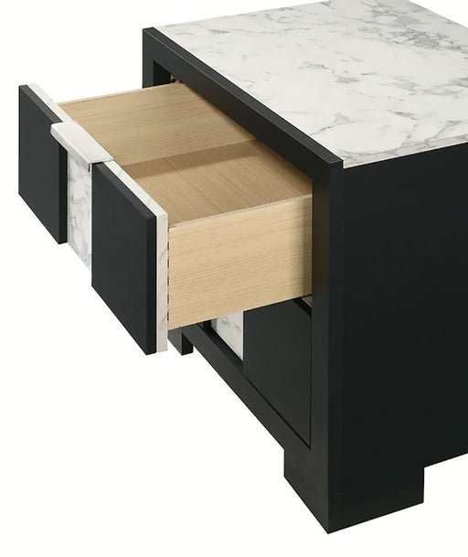 Crown Mark Furniture Rangley 2 Drawer Nightstand in Black - All Brands Furniture (NJ)