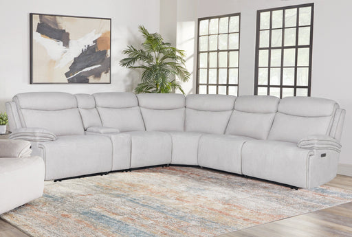 Parker Living Alpine - Airy Midnight 6 Piece Zero Gravity Power Reclining Sectional with Power Adjustable Headrests
