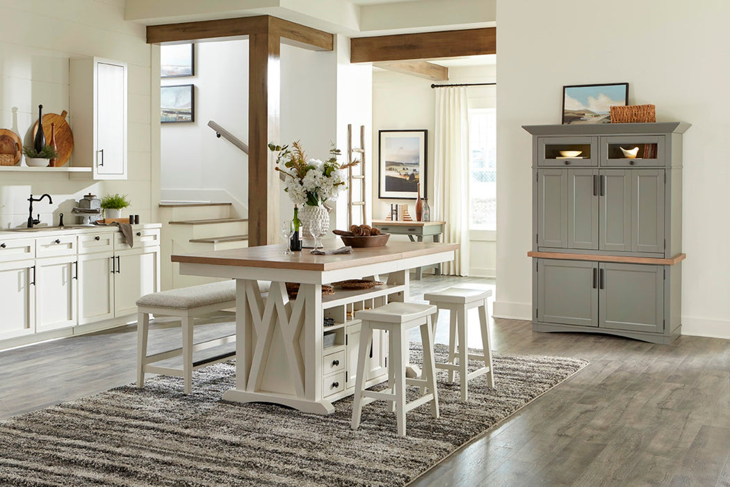 Parker House Americana Modern Dining 72 inch Island Counter Height Extendable Dining Table