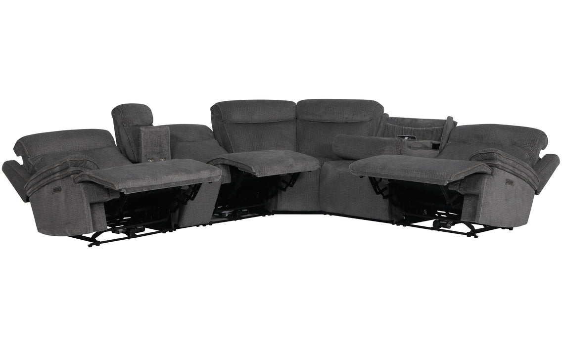 Parker Living Alpine - Airy Midnight 6 Piece Zero Gravity Power Reclining Sectional with Power Adjustable Headrests