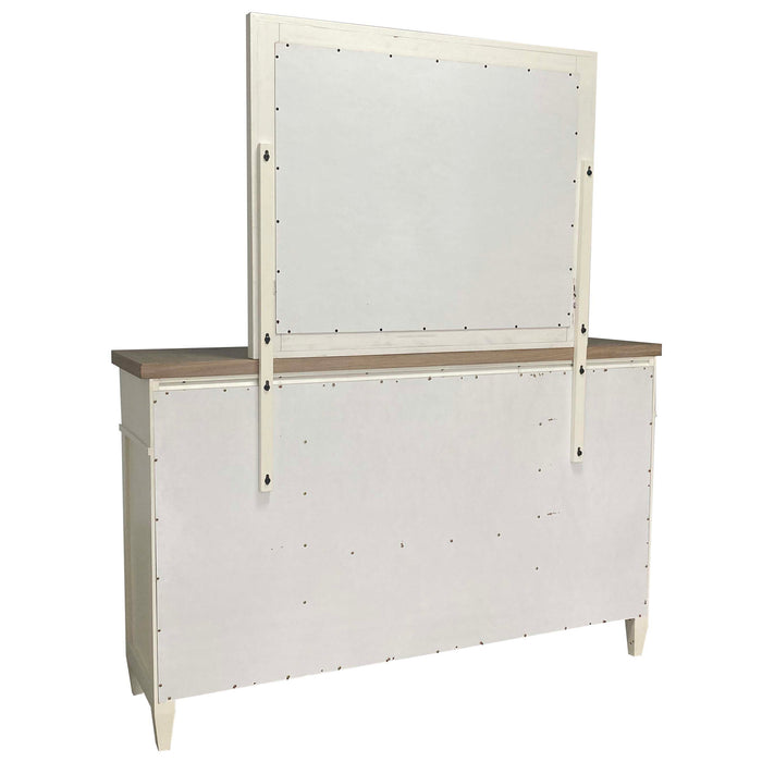 Parker House Americana Modern Bedroom Queen Platform Bed 2 Nightstands Dresser with Mirror and Chest