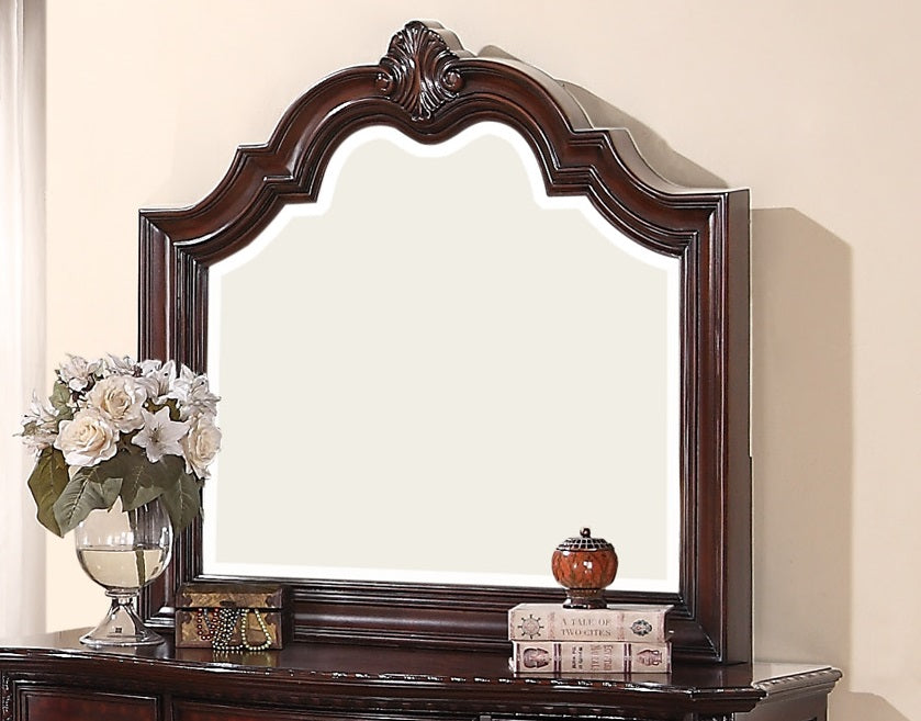 Crown Mark Furniture Sheffield Dresser Mirror in Dark Cherry - All Brands Furniture (NJ)