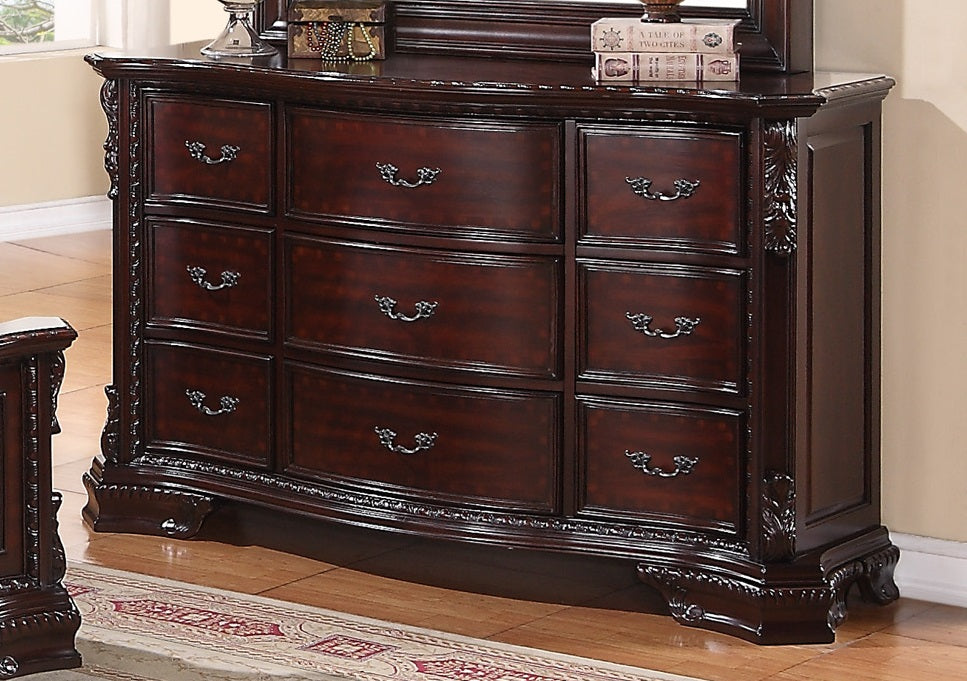Crown Mark Furniture Sheffield Drawer Dresser in Dark Cherry - All Brands Furniture (NJ)