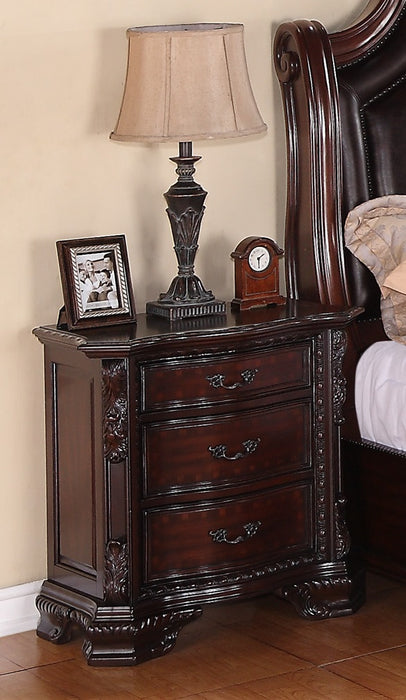 Crown Mark Furniture Sheffield Nightstand in Dark Cherry - All Brands Furniture (NJ)