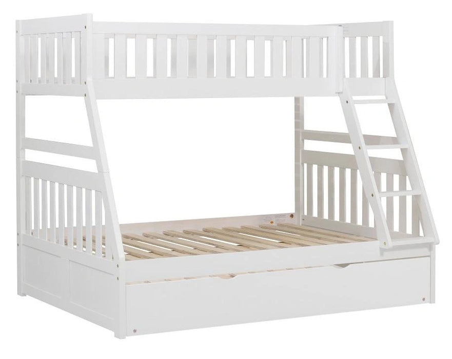 Galen Twin/Full Bunk Bed w/ Twin Trundle in White B2053TFW-1*R