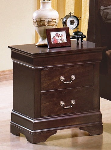 Crown Mark Furniture Louis Philip Nightstand in Dark Cherry - All Brands Furniture (NJ)