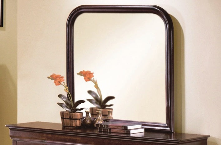 Crown Mark Furniture Louis Philip Dresser Mirror in Dark Cherry - All Brands Furniture (NJ)