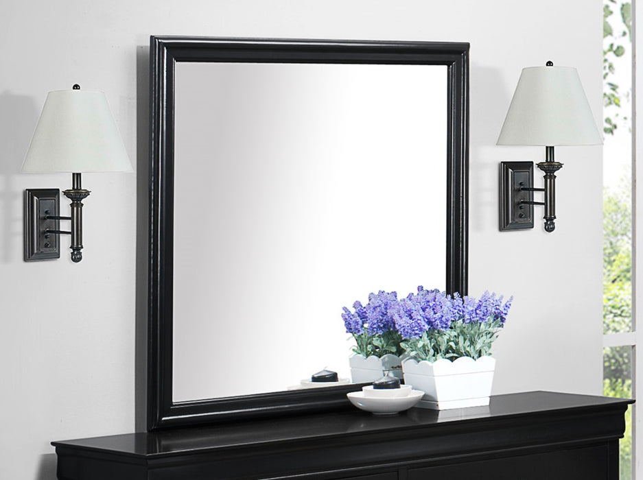 Crown Mark Furniture Louis Philip Dresser Mirror in Black - All Brands Furniture (NJ)