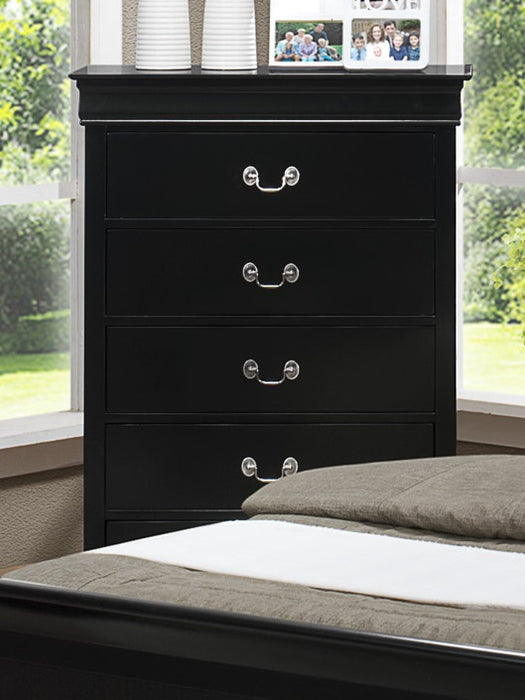 Crown Mark Furniture Louis Philip Drawer Chest in Black - All Brands Furniture (NJ)