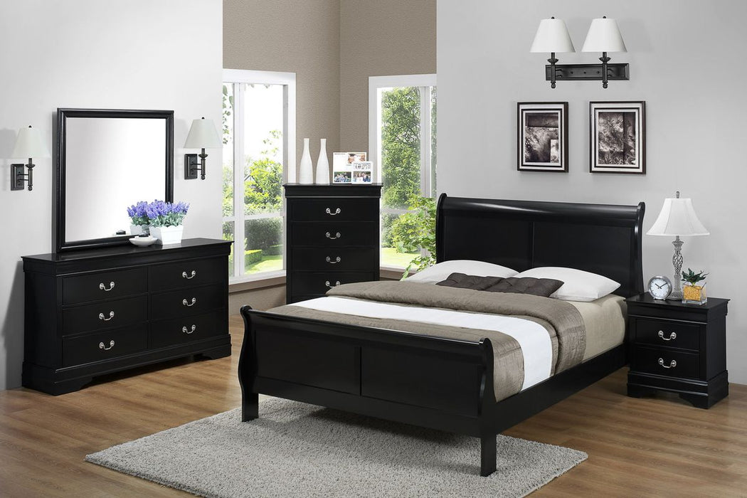 Crown Mark Furniture Louis Philip King Bed in Black - All Brands Furniture (NJ)