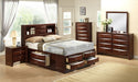 Crown Mark Furniture Emily Captain's King Bed in Rich Cherry - All Brands Furniture (NJ)