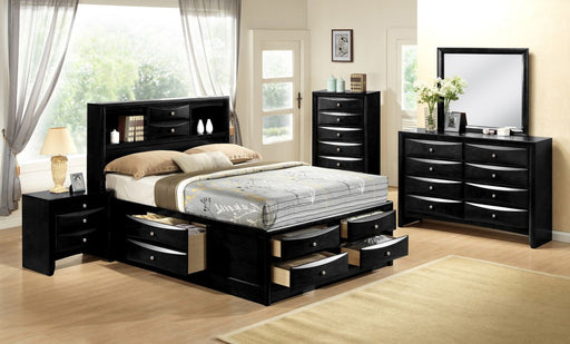 Crown Mark Furniture Emily Captain's Queen Bed in Black - All Brands Furniture (NJ)