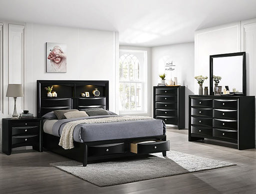 Crown Mark Furniture Fallon 3 Drawer Nightstand in Black - All Brands Furniture (NJ)