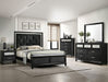 Crown Mark Furniture Lila Full Upholstered Panel Bed in Black B4398-F - All Brands Furniture (NJ)