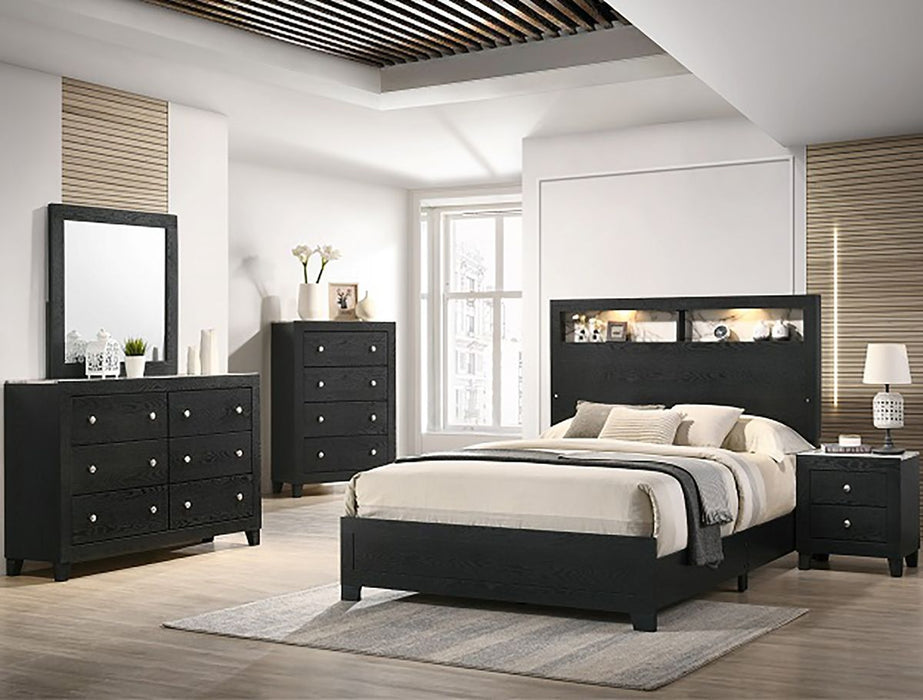 Crown Mark Furniture Cadence King Panel Bed in Black - All Brands Furniture (NJ)