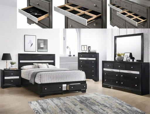 Crown Mark Regata Queen Storage Bed in Black - All Brands Furniture (NJ)