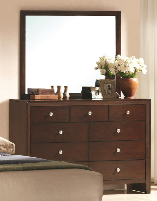 Crown Mark Furniture Evan Dresser Mirror in Warm Brown - All Brands Furniture (NJ)