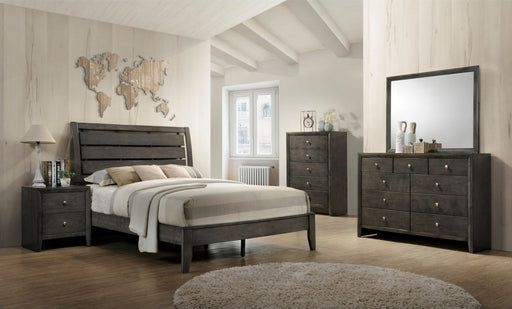 Crown Mark Furniture Evan King Panel Bed in Grey - All Brands Furniture (NJ)