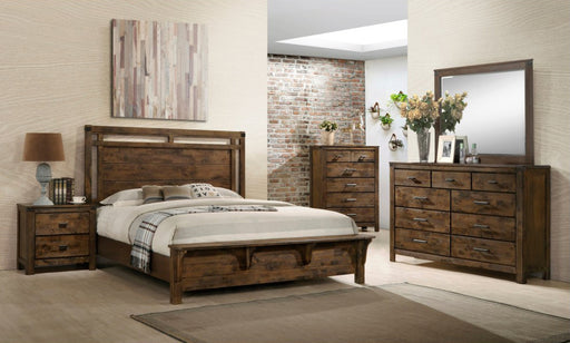 Crown Mark Furniture Curtis Queen Panel Bed in Rustic - All Brands Furniture (NJ)