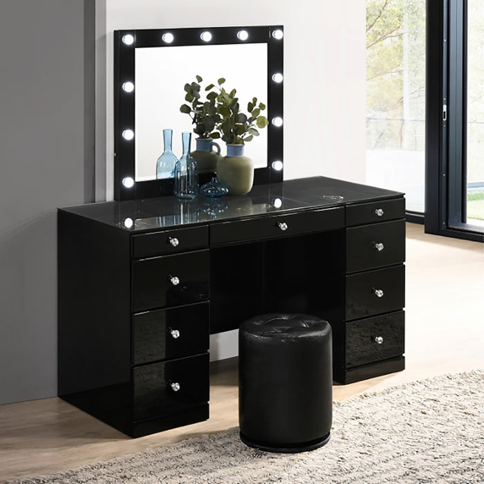 Crown Mark Furniture Morgan Vanity in Black B4851BK - All Brands Furniture (NJ)