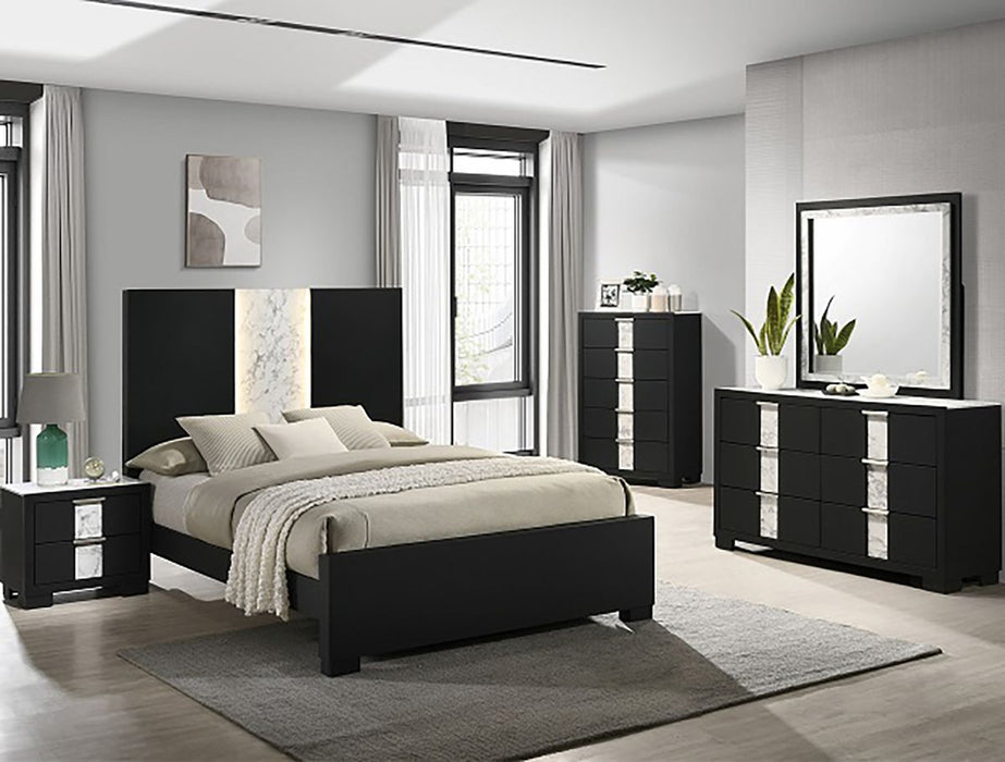 Crown Mark Furniture Rangley Queen Panel Bed in Black B6835-Q - All Brands Furniture (NJ)