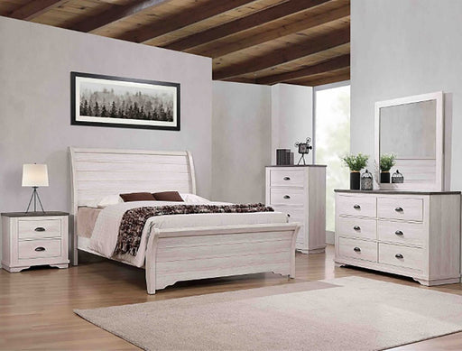 Crown Mark Furniture Coralee 2 Drawer Nightstand in White - All Brands Furniture (NJ)