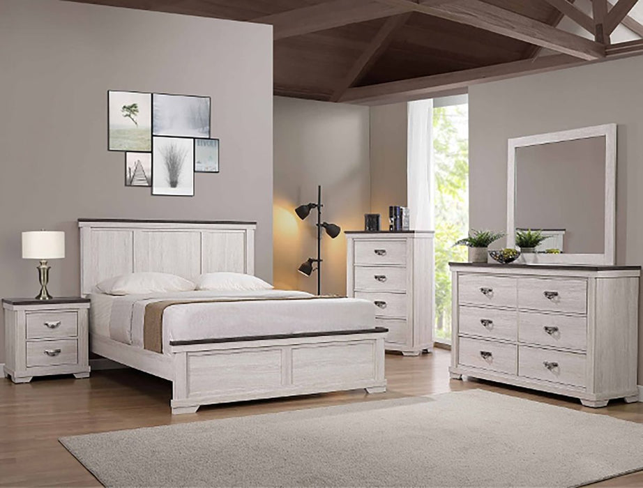 Crown Mark Furniture Leighton 2 Drawer Nightstand in White - All Brands Furniture (NJ)