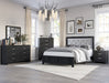 Crown Mark Furniture Jaylen King Upholstered Panel Bed in Black - All Brands Furniture (NJ)