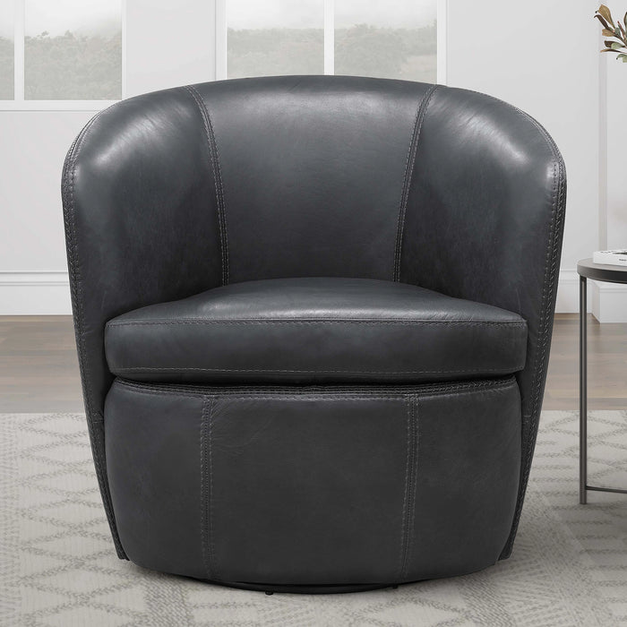 Parker Living Barolo 100% Italian Leather Swivel Club Chair