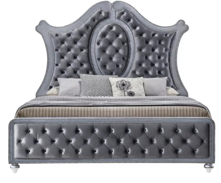 Crown Mark Furniture Voltare Queen Bed in Dark Grey - All Brands Furniture (NJ)