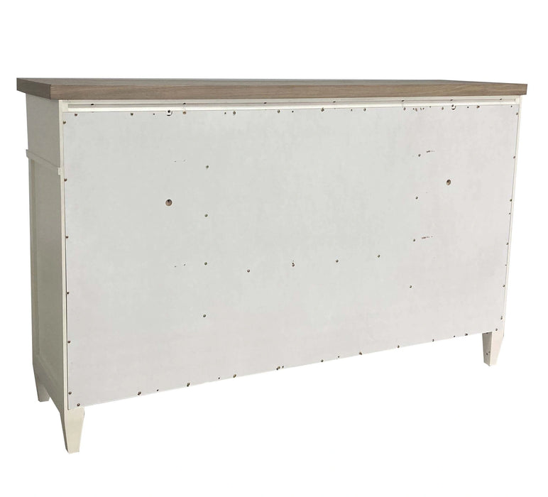 Parker House Americana Modern Bedroom King Shelter Bed with 2 Nightstands and Dresser with Mirror