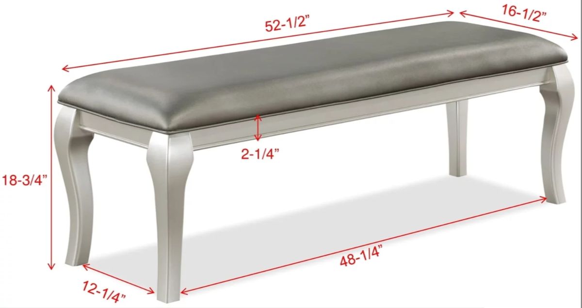 Crown Mark Furniture Caldwell Bench in Light Champagne - All Brands Furniture (NJ)
