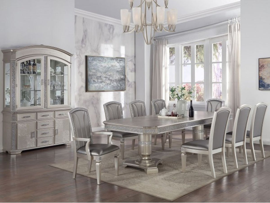 Crown Mark Klina Glam Dining Arm Chair in Light Gray (Set of 2) - All Brands Furniture (NJ)