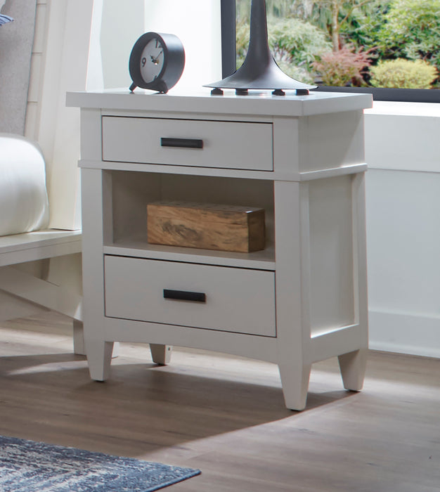 Parker House Americana Modern Bedroom Queen Shelter Bed 2 Nightstands Dresser with Mirror and Chest