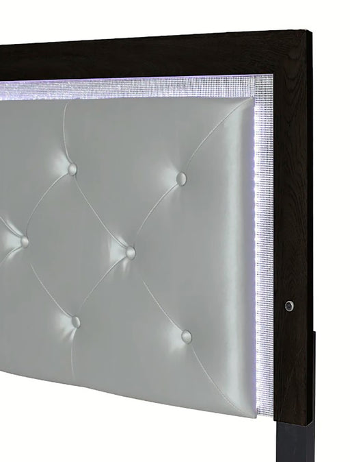 Crown Mark Furniture Jaylen King Upholstered Panel Bed in Black - All Brands Furniture (NJ)