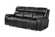 U8881 Black Leather Power Reclining Sofa with Immerse Sound