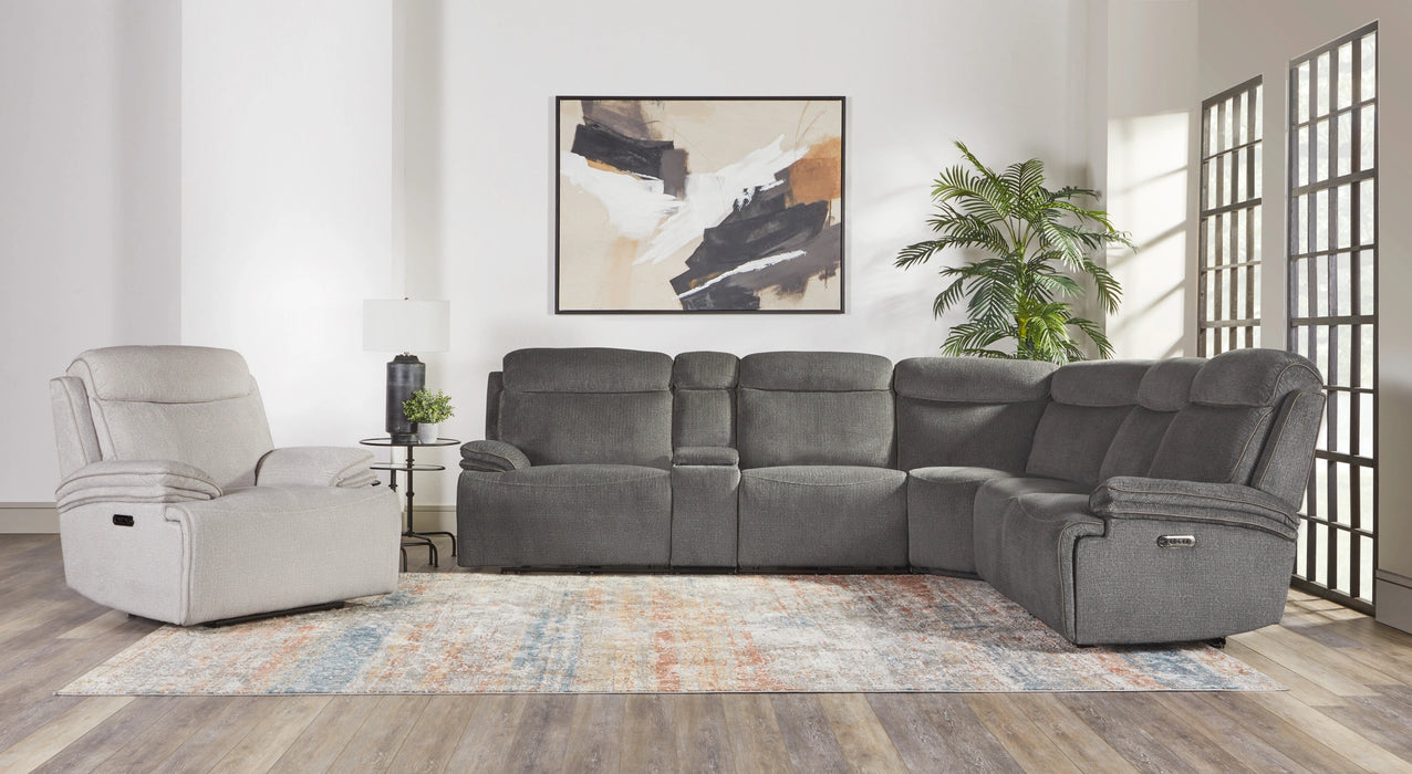 Parker Living Alpine - Airy Midnight 6 Piece Zero Gravity Power Reclining Sectional with Power Adjustable Headrests