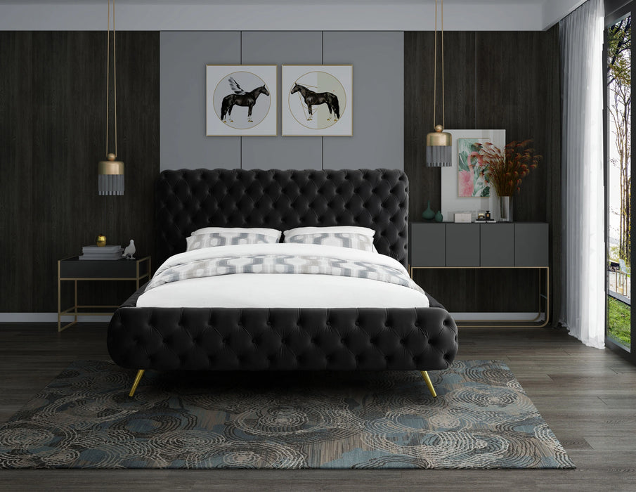 Delano Black Velvet King Bed