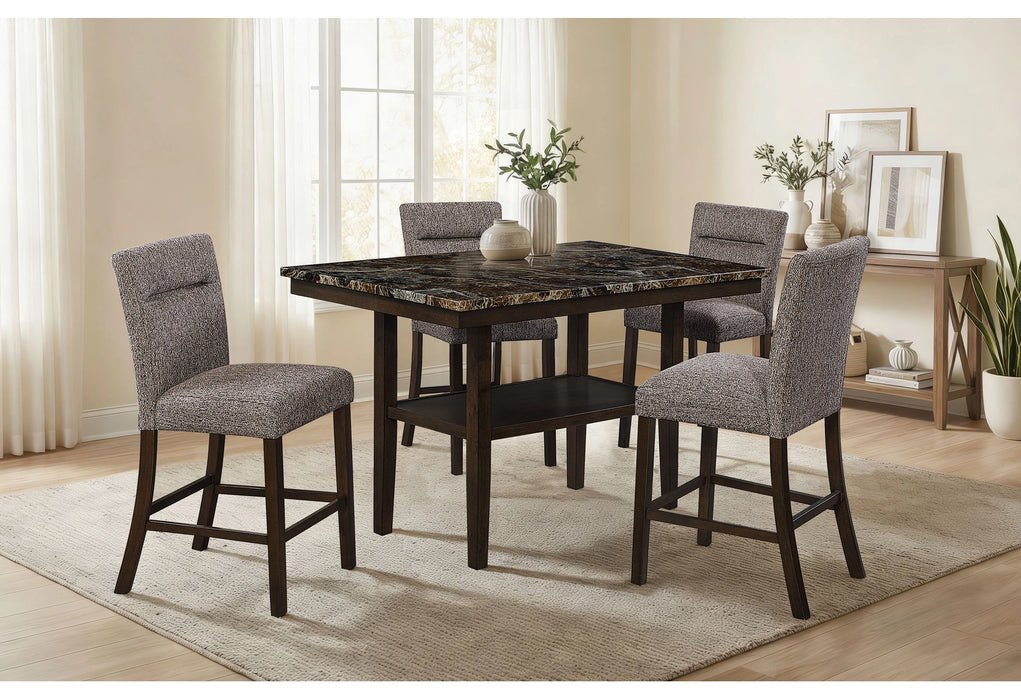D4355 Brown Bar Table with 4 Bar Stools