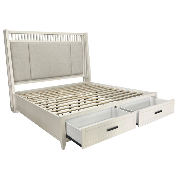 Parker House Americana Modern Bedroom Queen Shelter Bed 2 Nightstands and Dresser with Mirror
