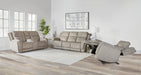 Parker Living Penfield - Frappe Zero Gravity Power Reclining Console Loveseat with Heat Massage and Speaker P3