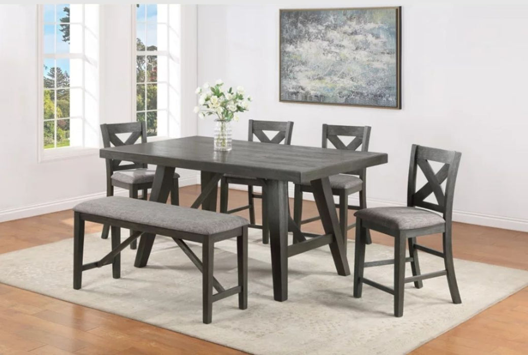 Crown Mark Furniture Rufus Bench in Dark Gray - All Brands Furniture (NJ)