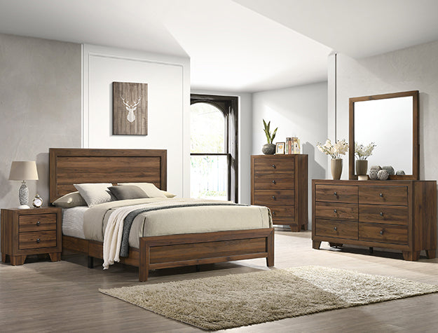 Crown Mark Millie Full Panel Bed in Brown Cherry image