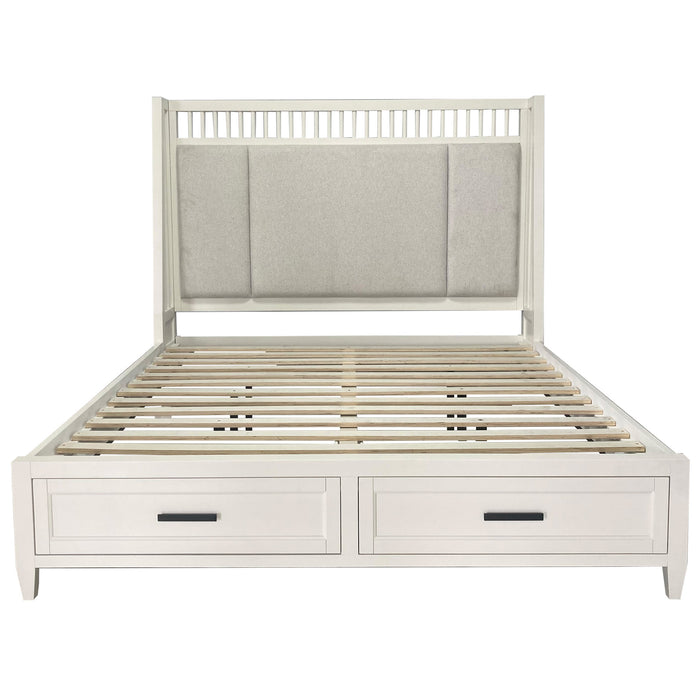 Parker House Americana Modern Bedroom Queen Shelter Bed 2 Nightstands and Dresser with Mirror