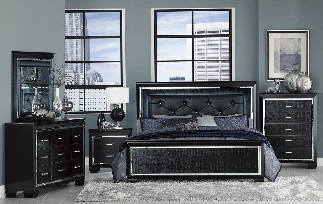 Allura King Panel Bed in Black