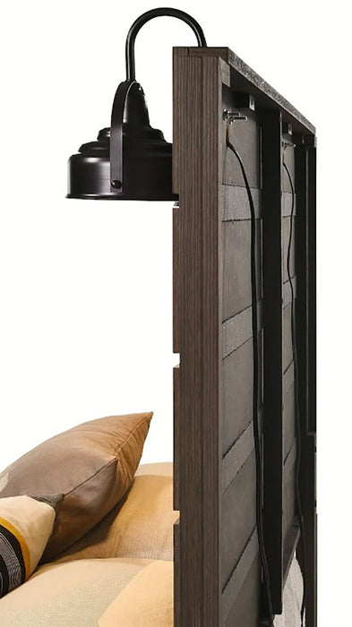 Crown Mark Furniture Carter Queen Platform Bed in Brown - All Brands Furniture (NJ)