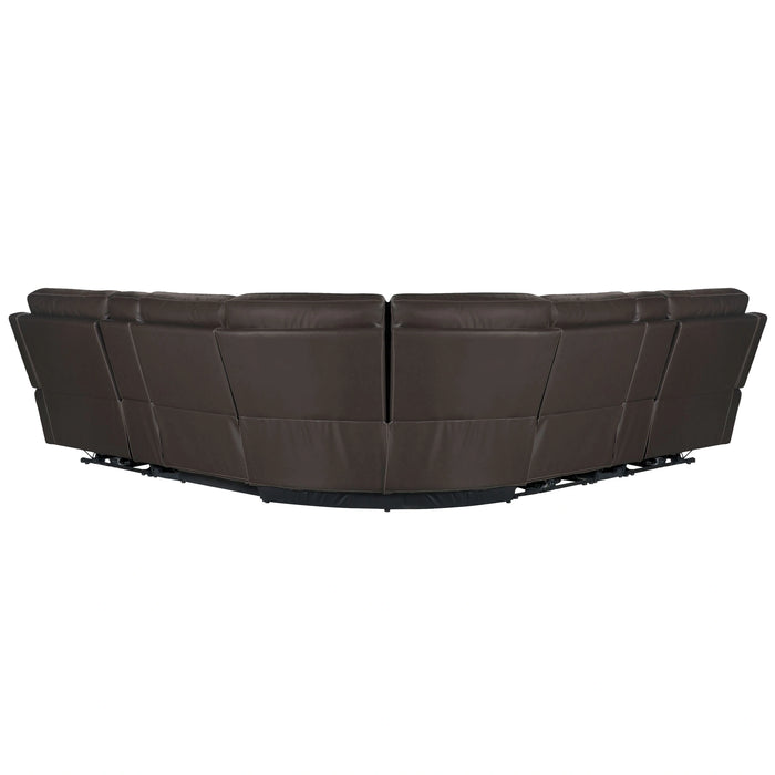 Parker Living Easton - Steamboat Brown 7 Piece Zero Gravity Power Reclining Sectional with Power Adjustable Headrests